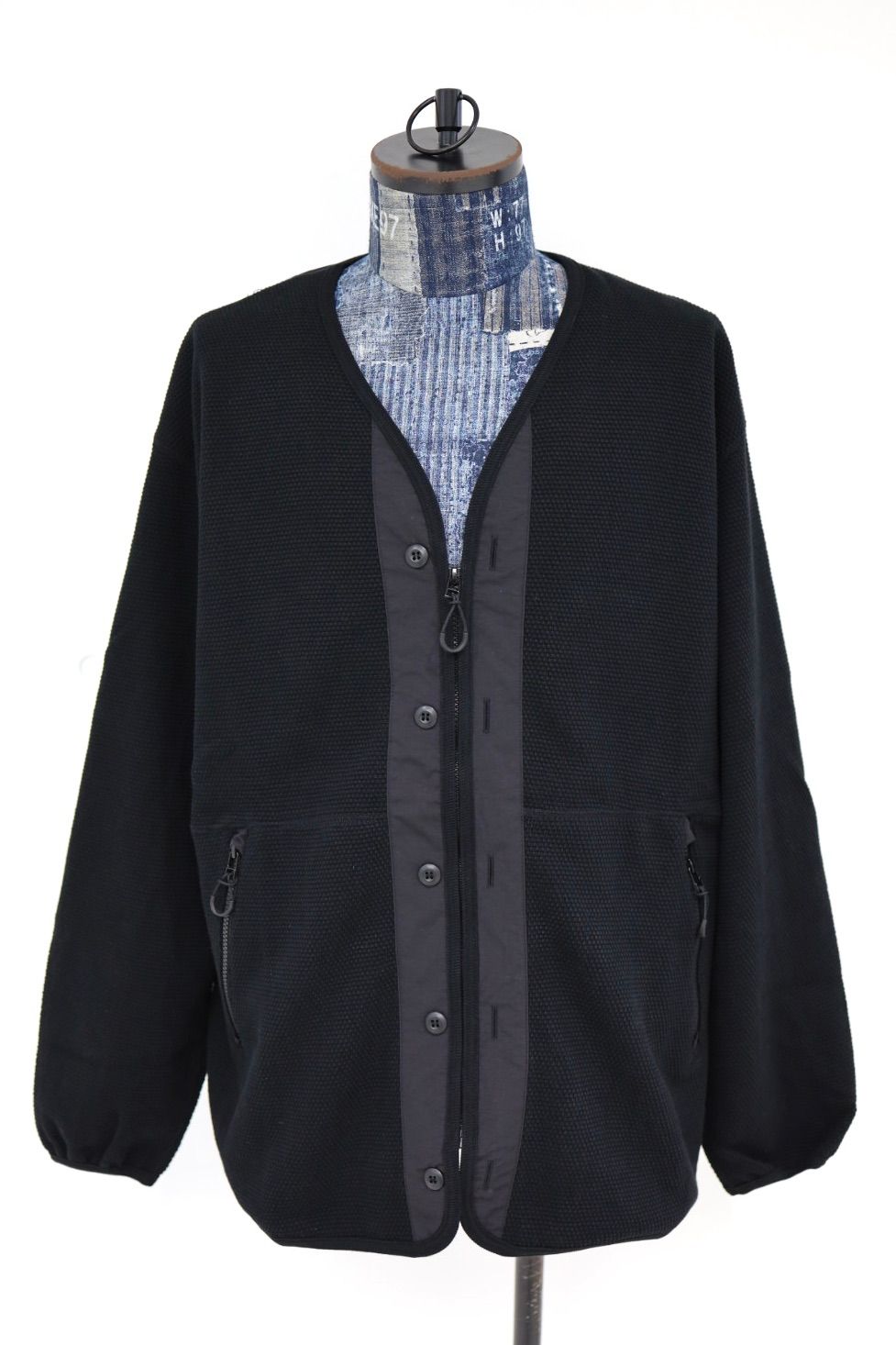 コムデギャルソンオム26SS 綿度詰カノコジップアップカーディガン(HQ-T009-051)BLACK☆3月6日(金)発売！