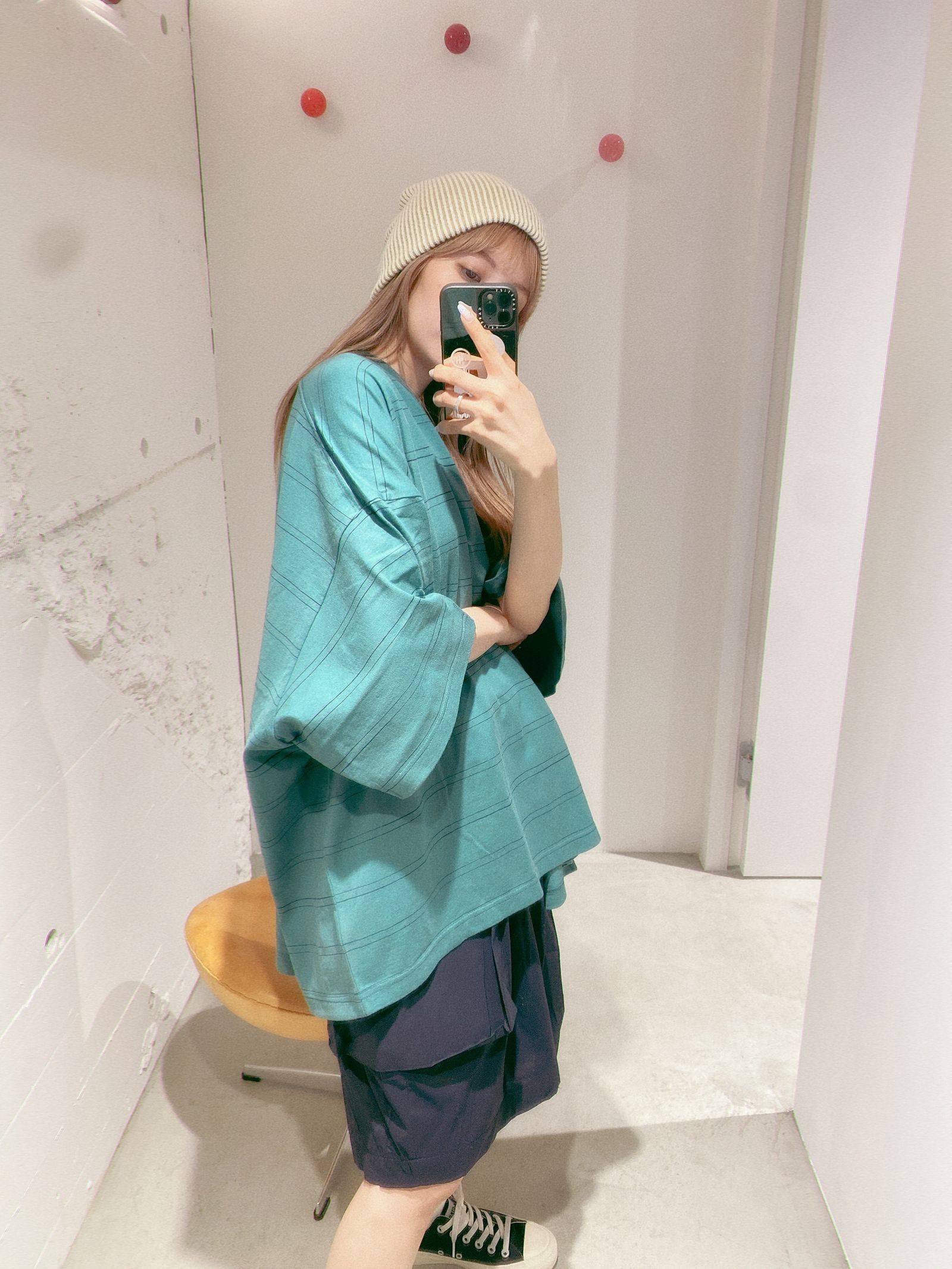 S.F.C 24SS エスエフシー DOUBLE WIDE SIDE STRIPE TEE(SFCSS24CS11)Green×Navy