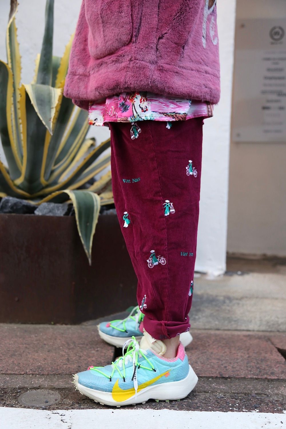 doublet HAND-PAINTED FUR JACKET"PINK"style.2020.10.16.