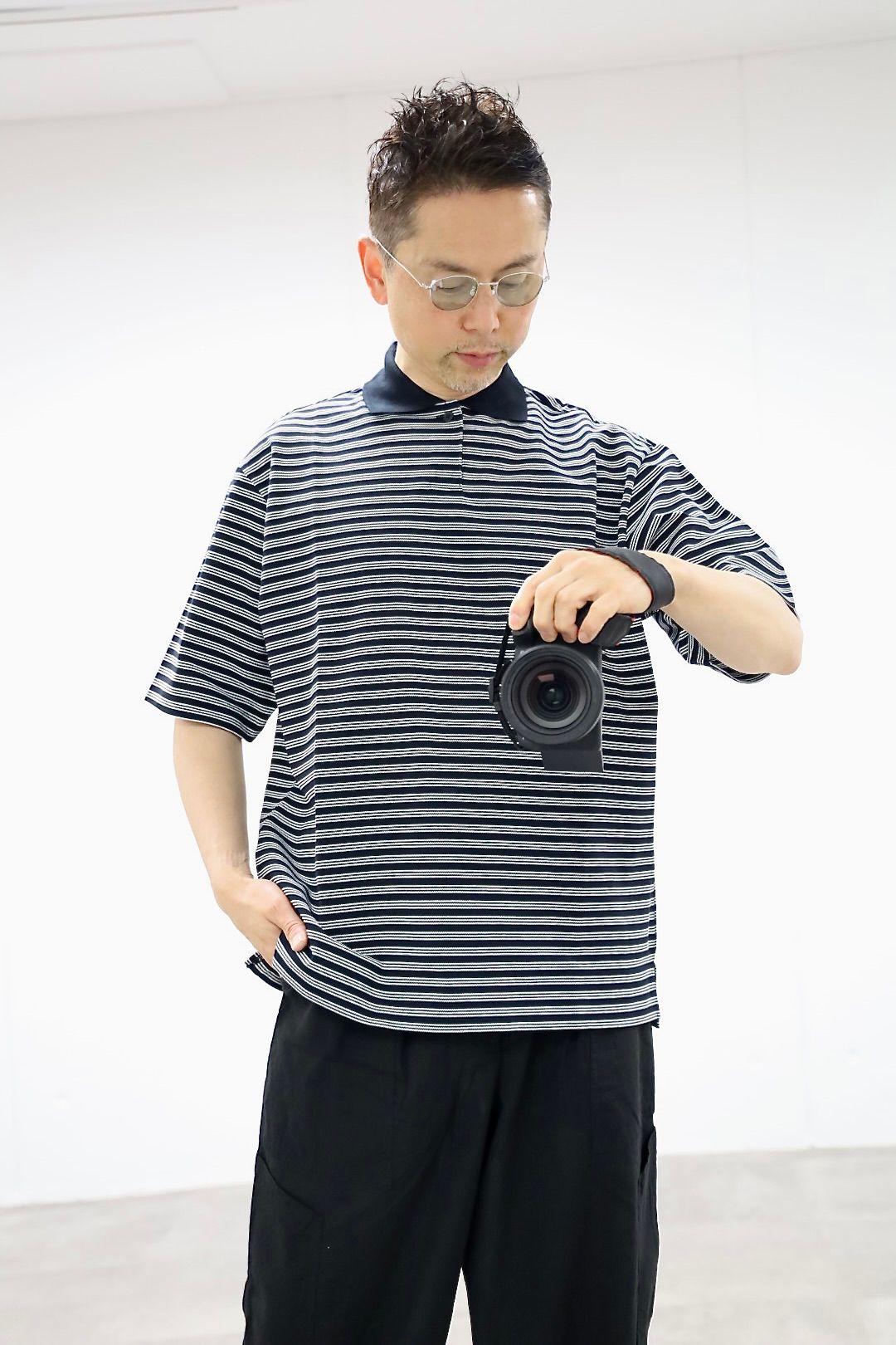 マーカ 26SS  ONE BOTTON TEE S/S(M26A14CS02B)BLACK BORDER☆新作発売！