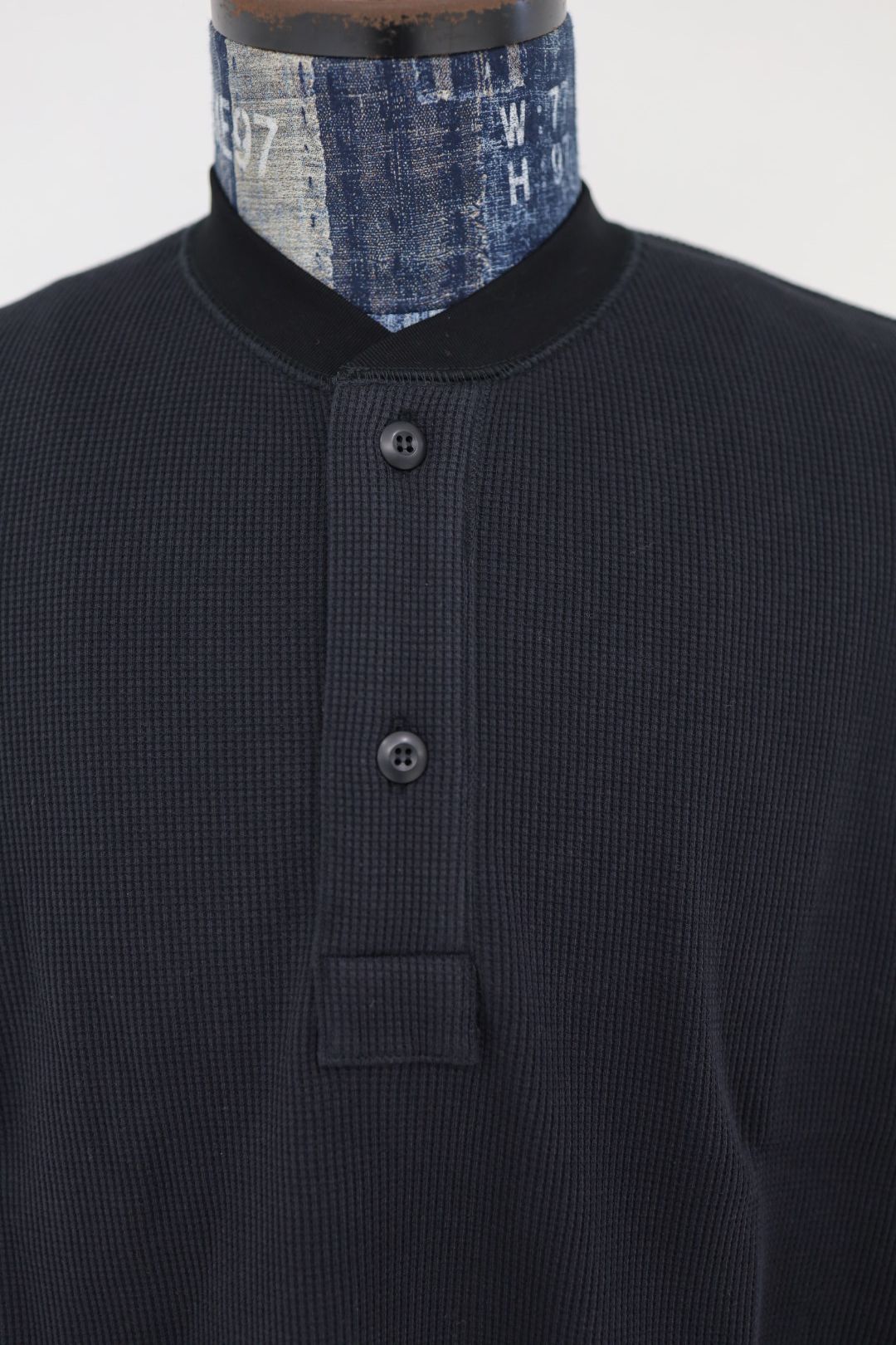 コムデギャルソンオム26SS ワッフルヘンリー切替えカットソー(HQ-T010-051)BLACK×KHAKI☆3月6日(金)発売！