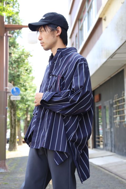 JieDa HAND STITCH STRIPE SHIRT"NAVY"Style.2020.8.25.
