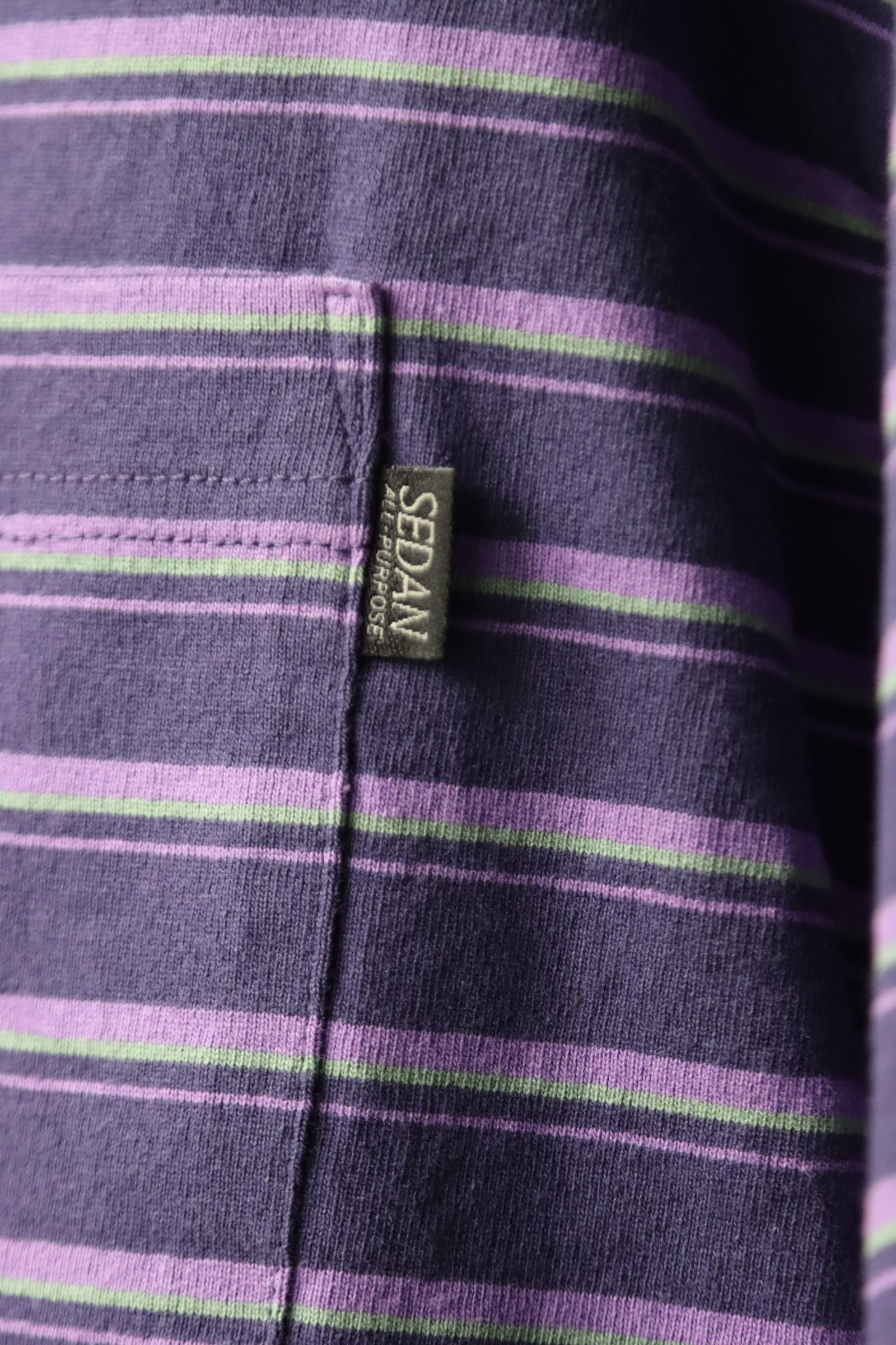 セダンオールパーパス SS24  Striped S/S Pocket Tee(SD24S-CT05)Navy Purple☆4月20日(土)発売！