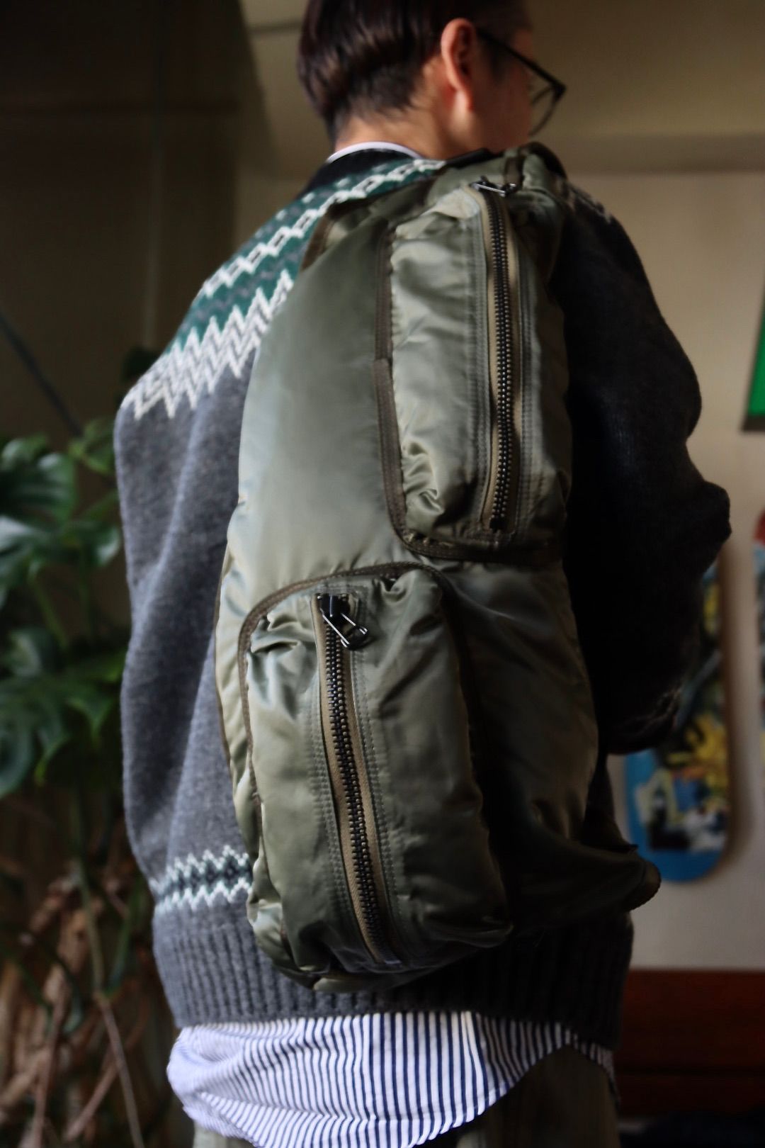 JUNYA WATANABE COMME des GARCONS MAN ウールジャガードニット"TOP GRAY"style.2021.10.26.
