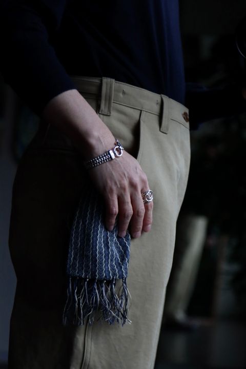 A.PRESSE 23SS Motorcycle Trousers"BEIGE"スタイル