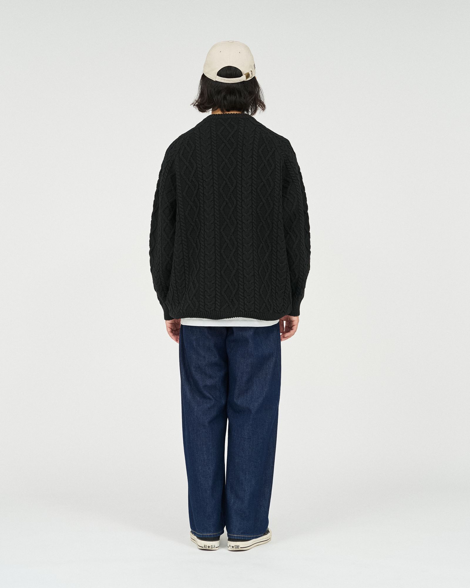 フレッシュサービス SHETLAND WOOL x SOLOTEX® TECH FISHERMAN SWEATER (FSC253-80165)BLACK★10月18日(土)発売！