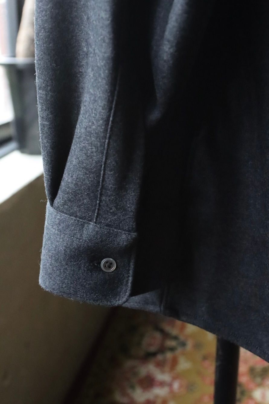 グラフペーパー 25AW Wool Smooth Flannel Oversized Regular Collar Shirt(GU253-50221B)GRAY☆10月4日(土)新作発売！