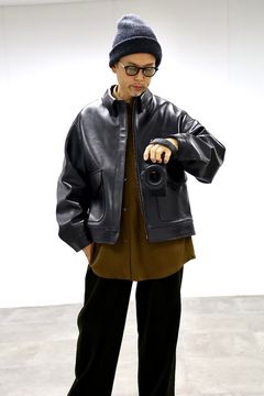 アプレッセ 2025 STYLE2 Leather Type A-2 Flight Jacket(25AAP-01-12)BLACK