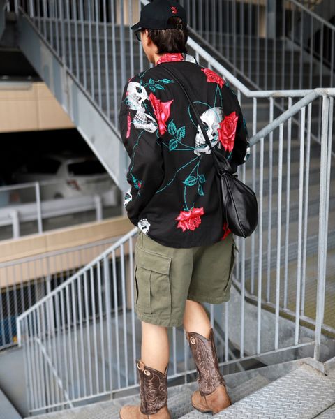 ©SAINT M×××××× ×WILDSIDE YOHJI YAMAMOTO PAJAMA SHIRT markスタイル