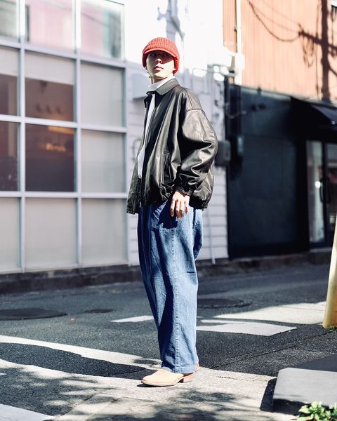 STRIPES FOR CREATIVE FW23 LEATHER BIG JACKETスタイル