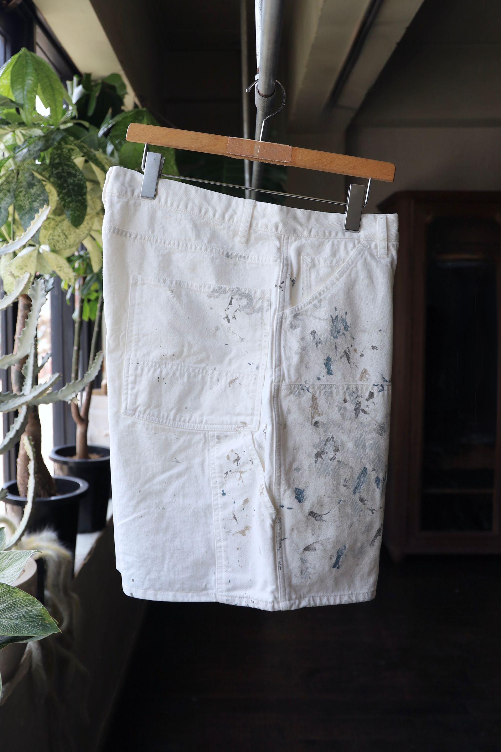 BOW WOW バウワウ PAINTER'S  SPLATTER SHORTS(BW251-PSS)WHITE PANTED