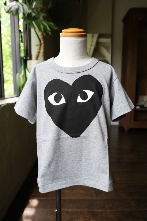 ブラックハートTシャツ キッズ(AX-T583-100)GRAY*KIDSサイズ