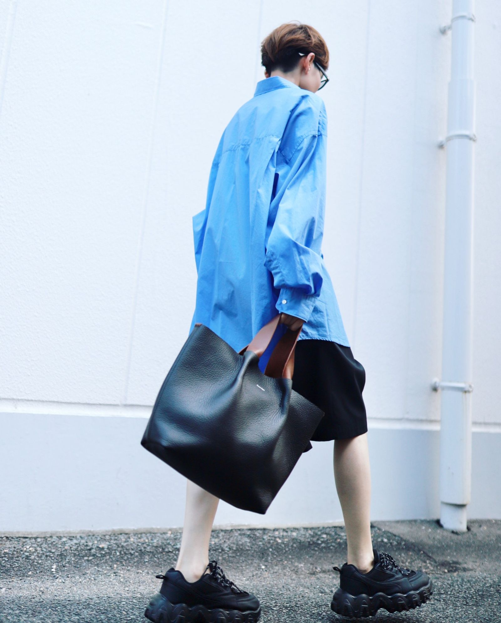 グラフペーパー 新作Broad L/S Oversized Regular Collar Shirt style.2023.7.30