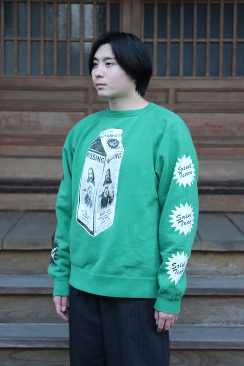 ©SAINT M×××××× 22SS SAINT TEARS ON THE MLK CTN SWT SH"GREEN"style.