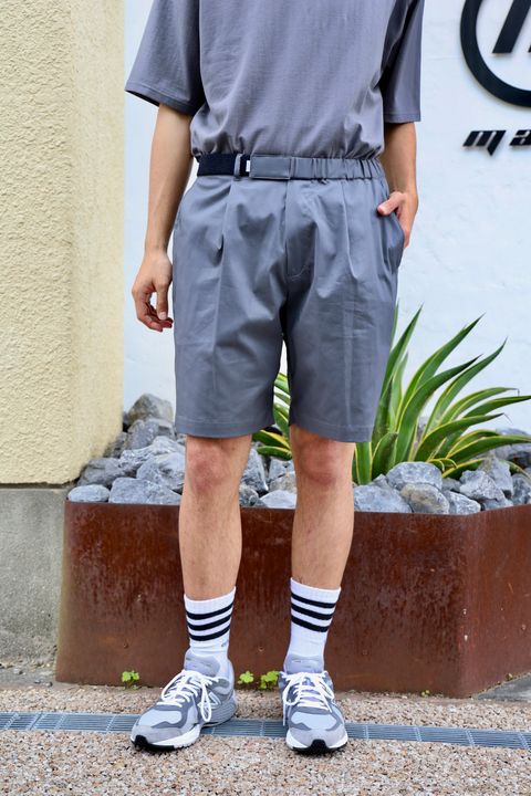 グラフペーパー Solotex Twill Wide Chef Shorts(GM252-40006B)GRAY