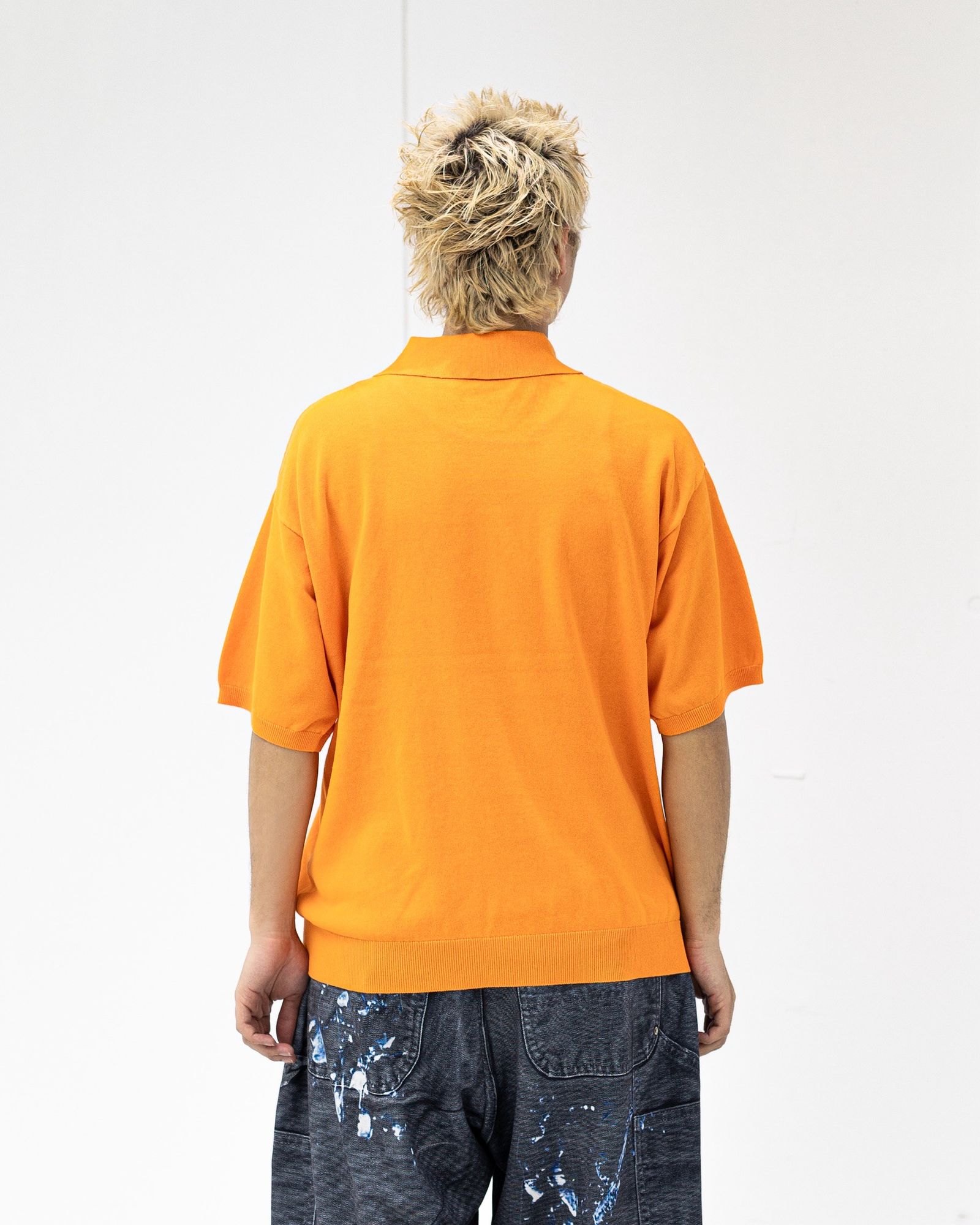 イズネス 26SS Knitted Polo Shirt (26SS_44_1008SSPOLO01)ORANGE☆新作発売！