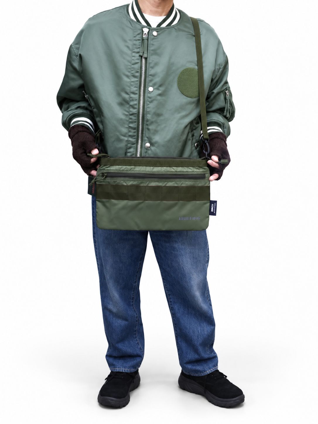 コムデギャルソンオム バッグ BRIEFING W-NAME REVERSIBLE SACOCHE(HR-K209-051)KHAKI×KHAKI☆10月2日(金)発売！