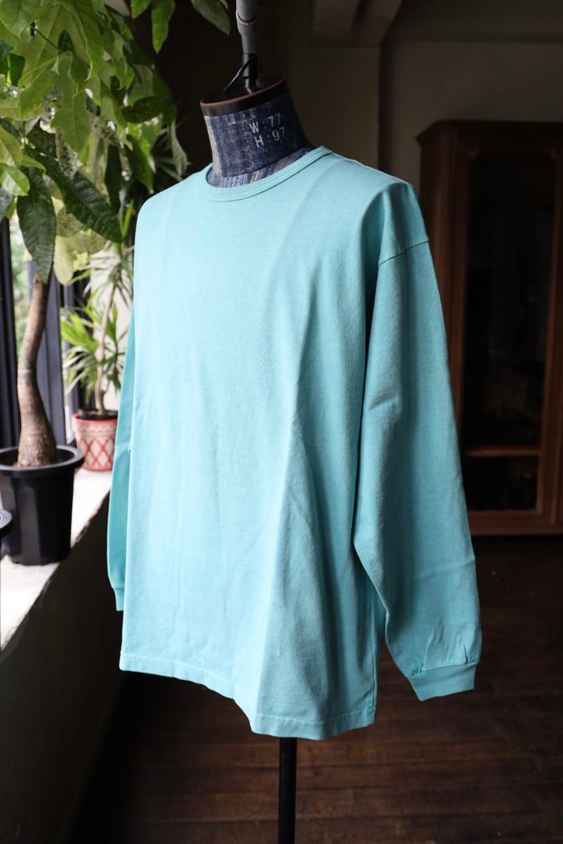 ファウンダ 25AW LONG SLEEVE FADE TEE SHIRT(015FD252013)BLUE GREEN⭐︎9月13日(土)新作発売！