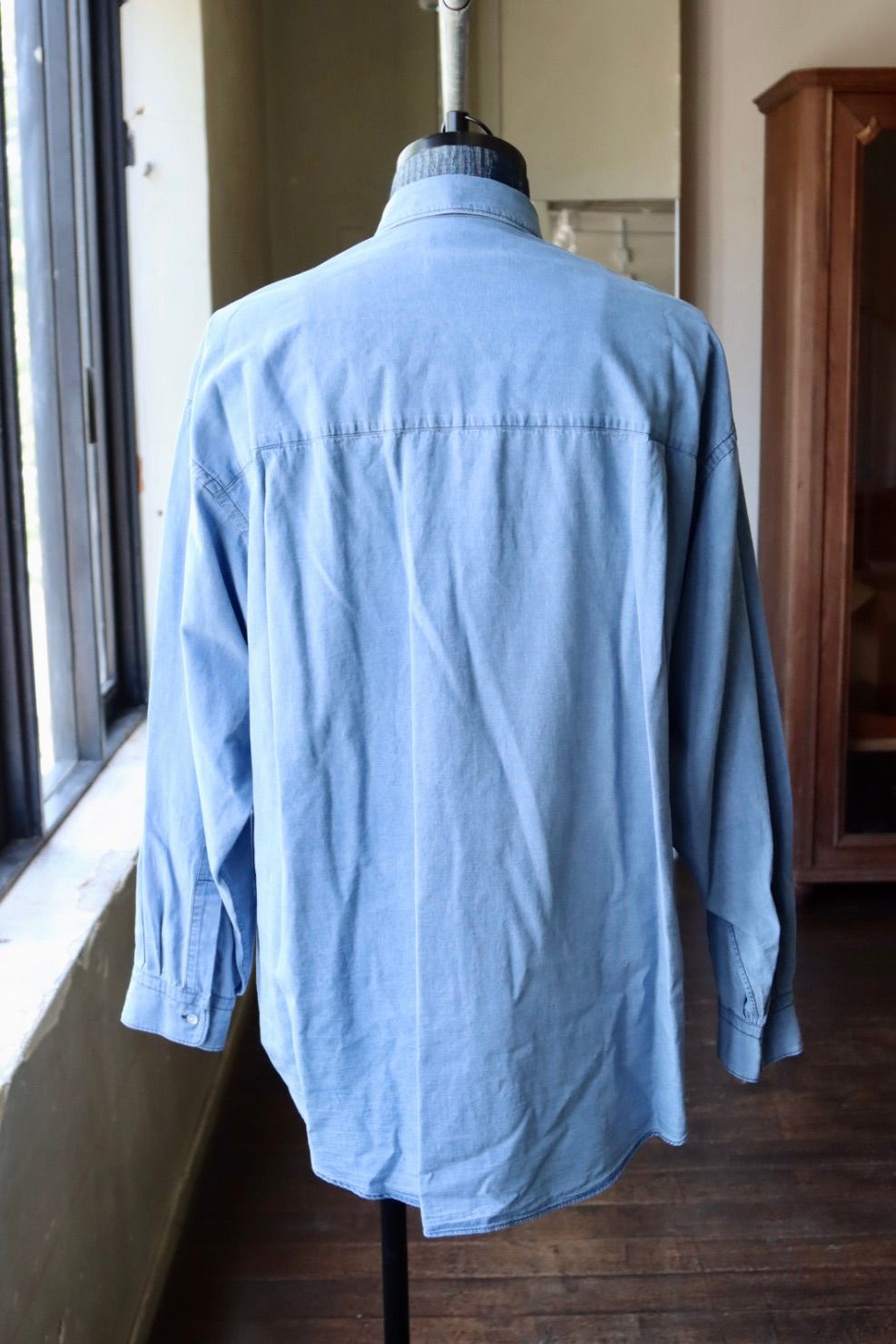 グラフペーパー SIDOGRAS Indigo Poplin L/S Oversized Regular Collar Shirt(GM252-50045)LIGHT FADE☆8月2日(土)発売！