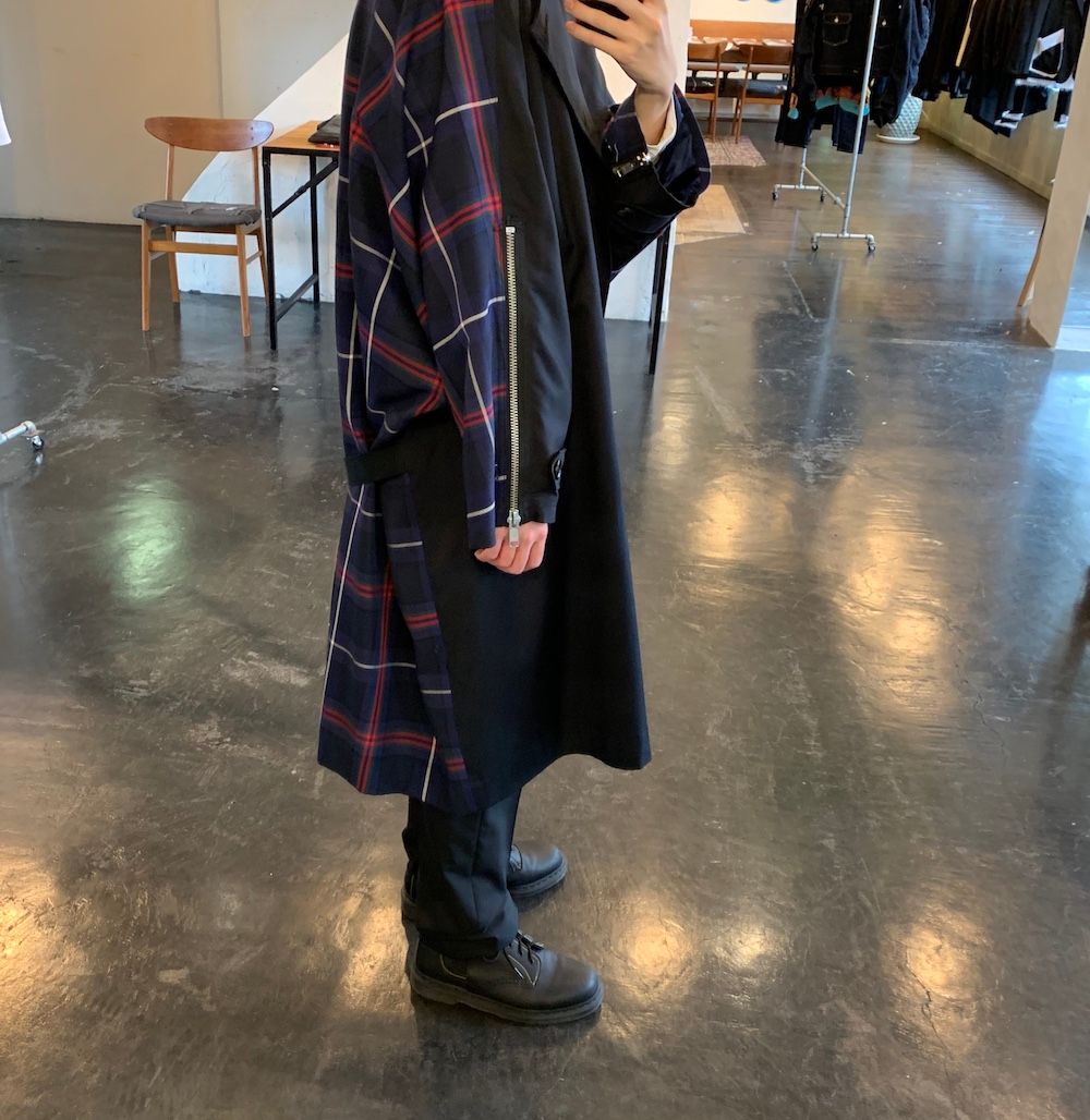 KIDILL 2020AW Trench Coat(KL447) "Navy×Blue Tartan" style.2020.7.3.