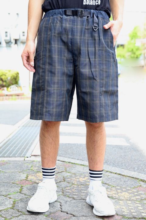 コムデギャルソンオム26SS エステルラミーチェックショーツ(HQ-P027-051)NAVY☆4月3日(金)発売！