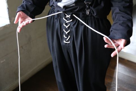 Yohji Yamamoto W-ヒモ開きレースアップパンツ(HD-P56-100) style 2021.01.20.