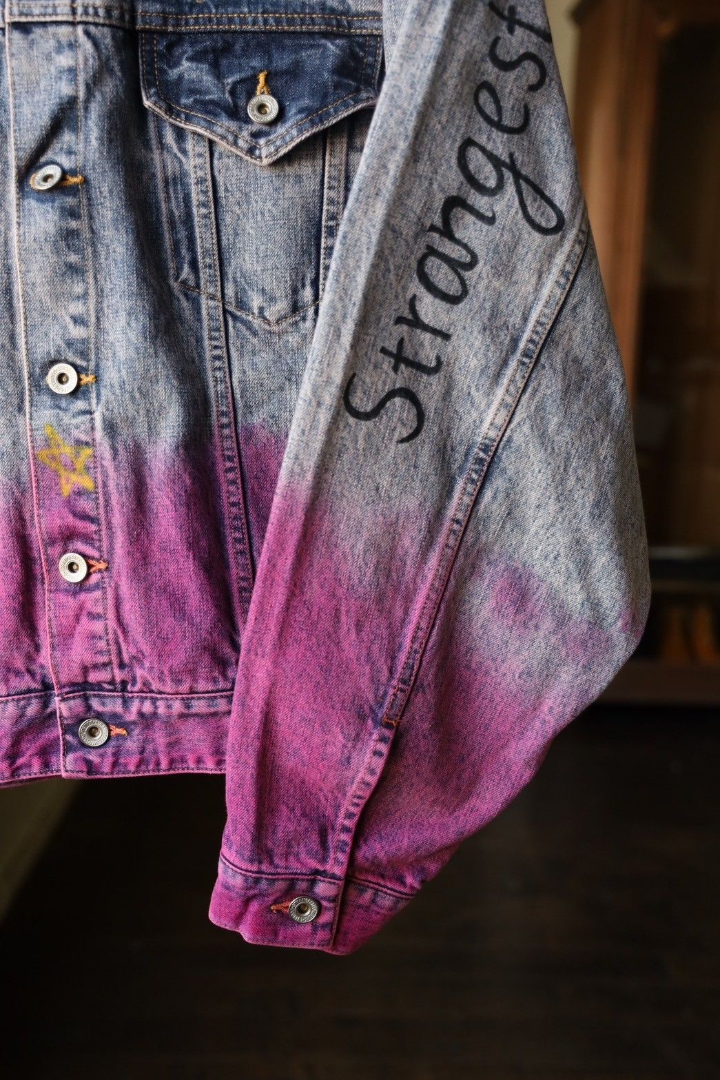 doublet 25SS ANIME HAND-PAINTING DENIM JACKET(25SS06BL208)PINK