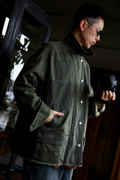 YOKE COTTON CUT-OFF COVERALL JACKET(DUSTY KHAKI)3月15日(土)新作発売！