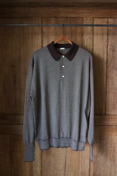 アプレッセ24SS ポロシャツ High Gauge L/S Striped Polo Shirts(24SAP-03-05K)BROWN×ECRU☆2月10日(土)発売！