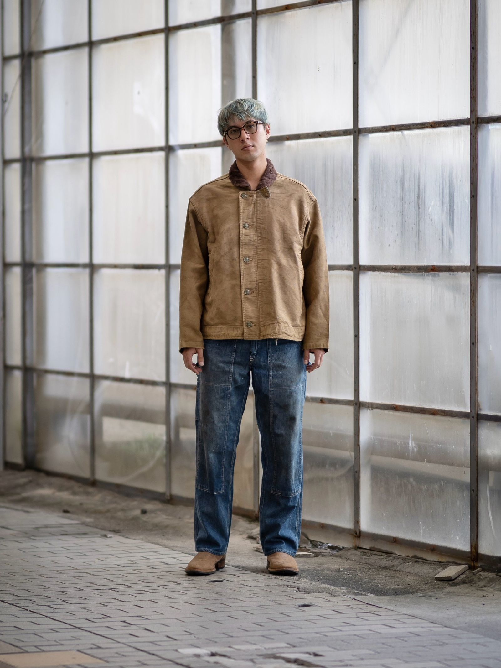 BOWWOW DOUBLE KNEE INDIGO DENIM PANTS MARK STYLE