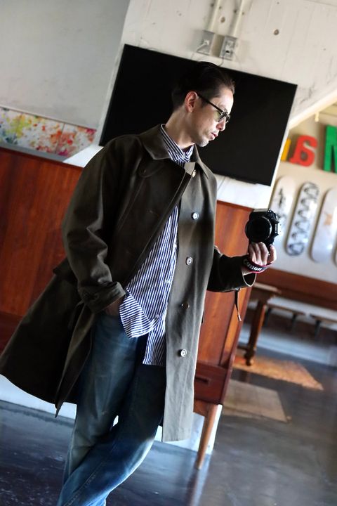 A.PRESSE Motorcycle Half Coat"OLIVE"style.