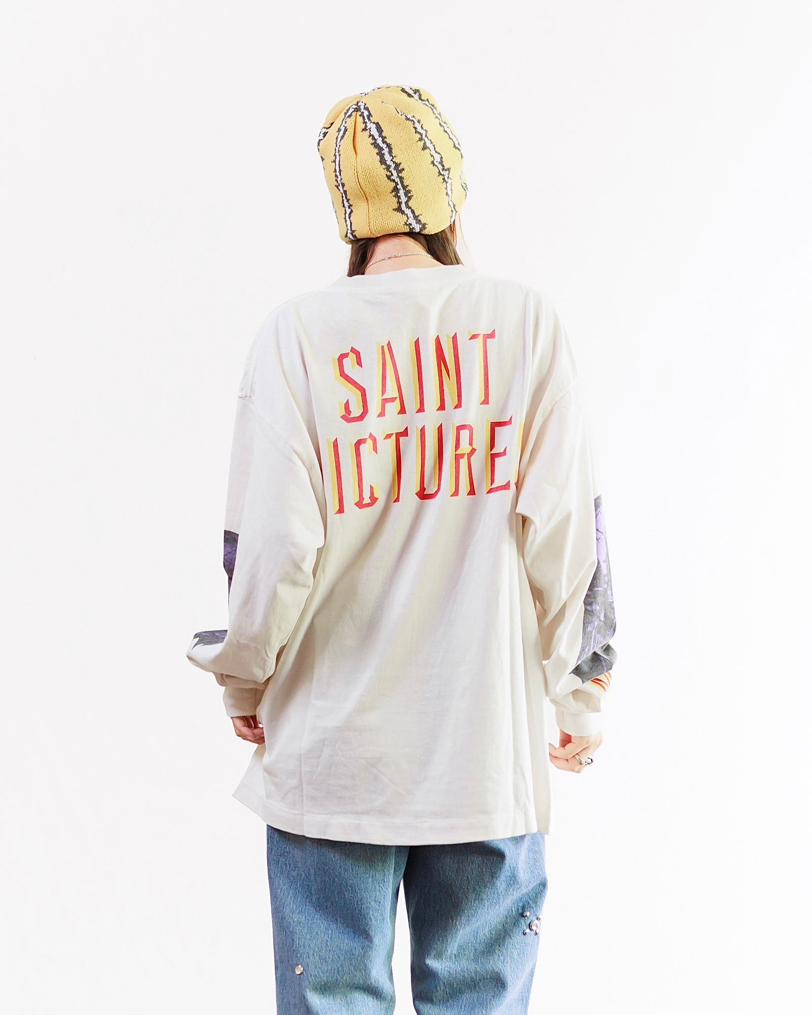 新品　タグ付き　セントマイケル　SAINT PICTURES ロンT セントマイケル SAINT ロンt L ホワイト（LS TEE/SAINT PICTURES
