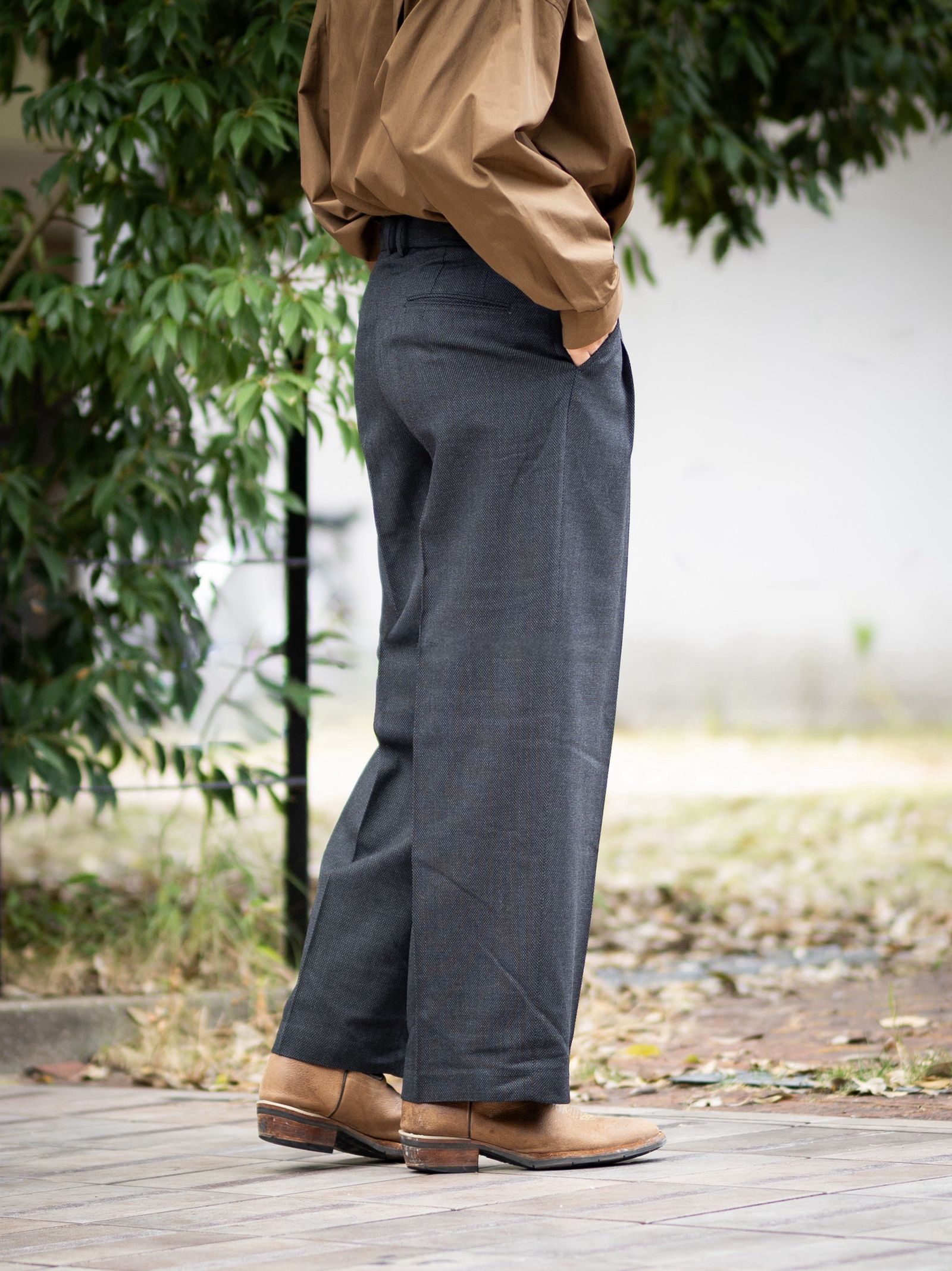 マーカ 26AW SINGLE PLEAT WIDE TROUSERS(M26C10PT02C) GRAY BIRD’S-EYE☆新作発売！