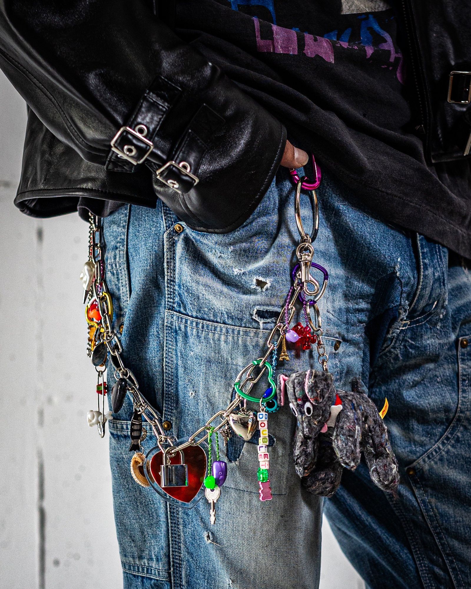 doublet BUCKLE OVERLOAD LEATHER JACKET ミックススタイル