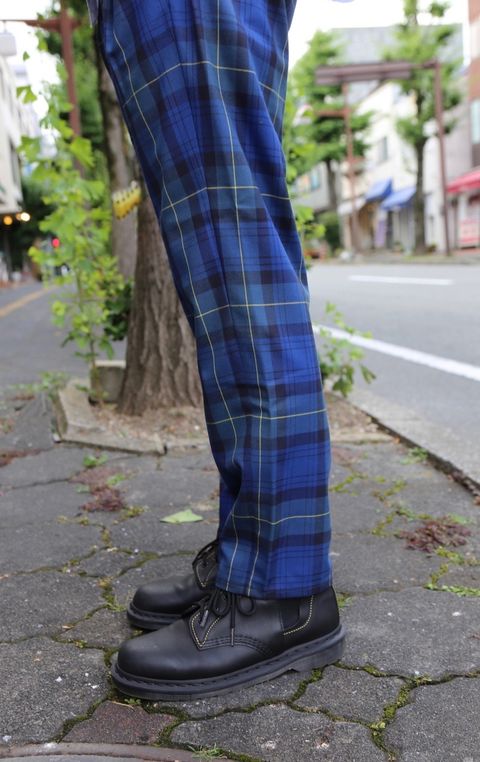 JieDa TARTAN CHECK TUCK SLACKS"NAVY"Style.2020.7.21.