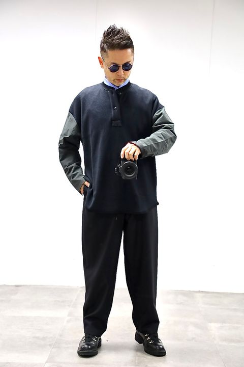 COMME des GARCONS HOMME 26SS ワッフルヘンリー切替えカットソースタイル