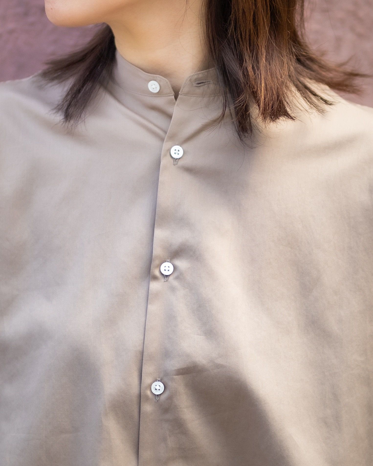 Graphpaper 新作Silicon Poplin Deep Slit Band Collar Shirt style.2026.04.07