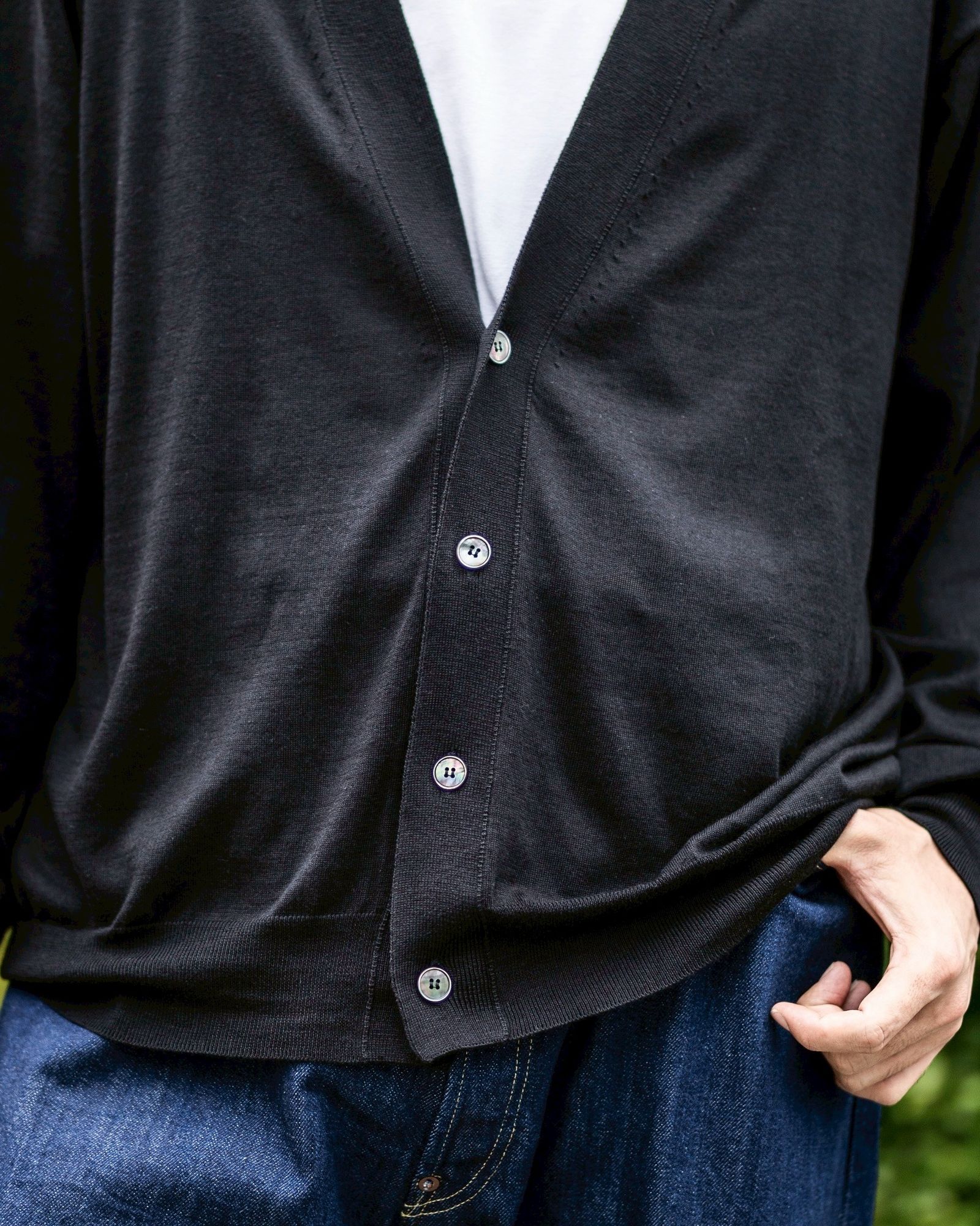 アプレッセ 2025 STYLE2 Wool Cotton High Gauge Cardigan(25AAP-03-05)BLACK☆6月14日(土)発売！