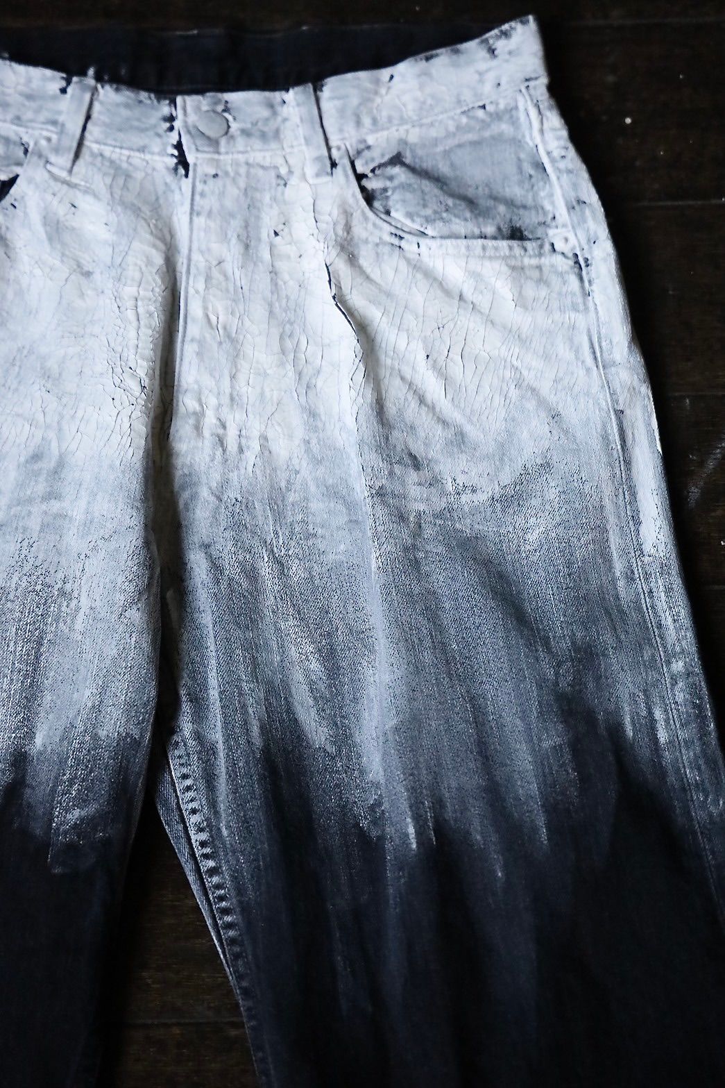 パンツ YOKE HAND PAINTED DENIM WIDE PANTS YOKE - ヨーク24FW HAND PAINTED DENIM WIDE STRAIGHT PANTS