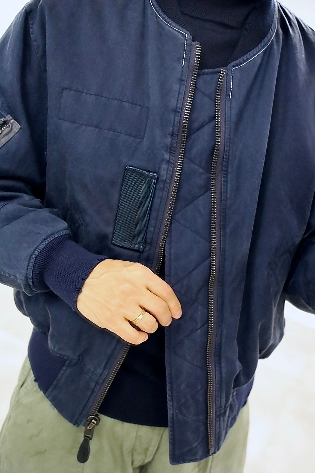アプレッセ 2025 STYLE2 Vintage Silk Flight Jacket(25AAP-01-26)NAVY☆10月25日(土)発売!