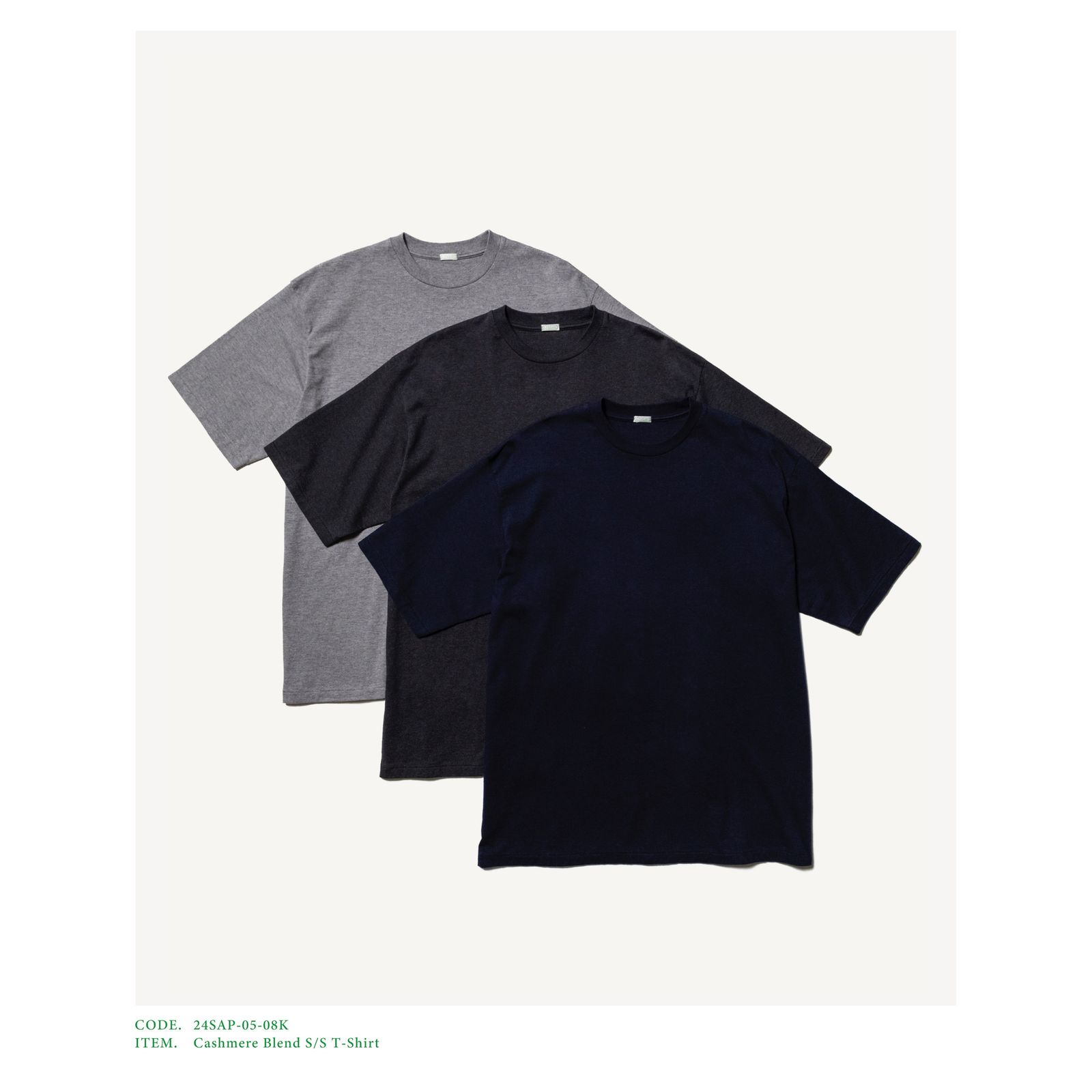 アプレッセ24SS Cashmere Blend S/S T-shirt(24SAP-05-08K)CHARCOAL☆2月23日(土)発売！ -  2(M)