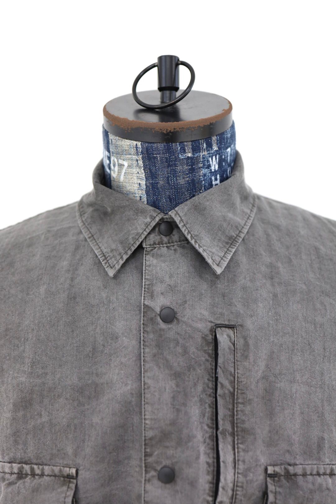 イズネス 26SS シャツ Pigment-Dyed Short-Sleeve Shirt(26SS_09_1008SSSH04-1) BLACK ☆新作発売！