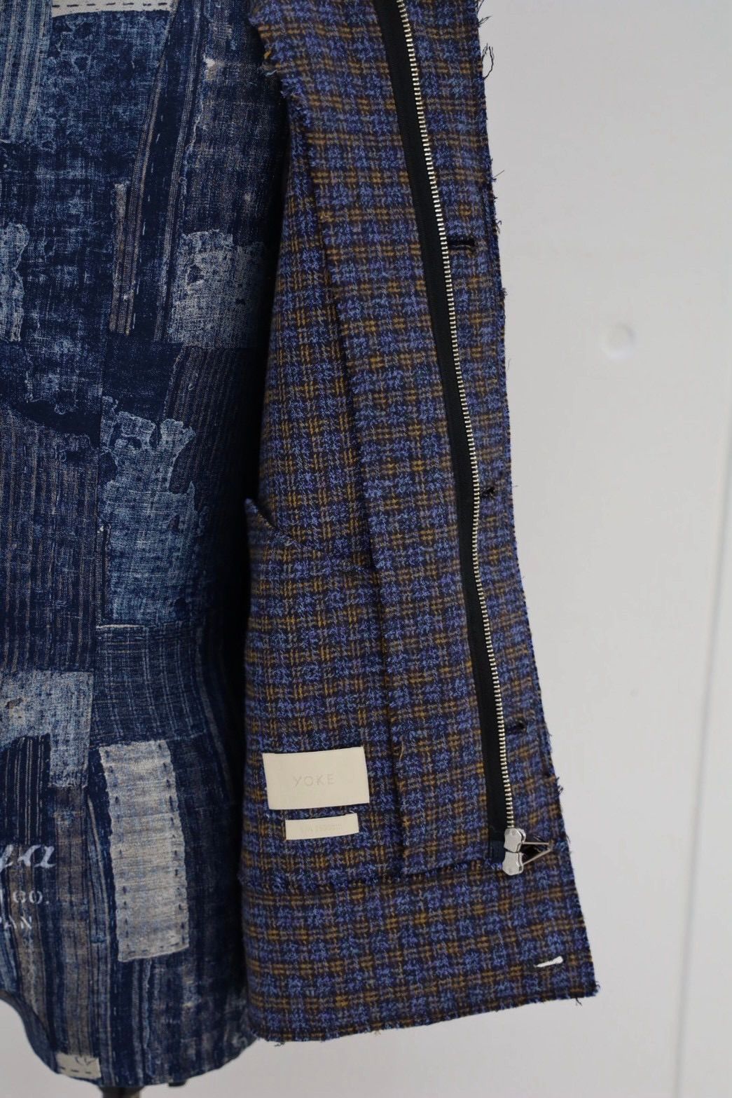 ヨーク 25FW Needlepunched Cotton Plaid Drizzler Jacket(YK25FW01031B) GREEN☆10月11日(土)新作発売！