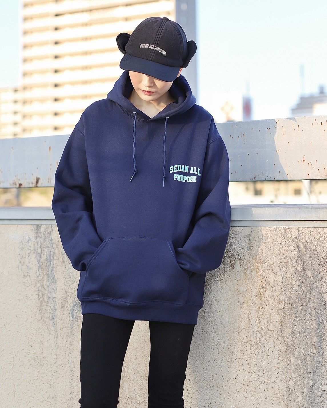 セダンオールパーパスFW23 Arch Logo Ear Flap Fleece Cap(SD23F-CP05)Black x Black☆10月28日(土)発売！