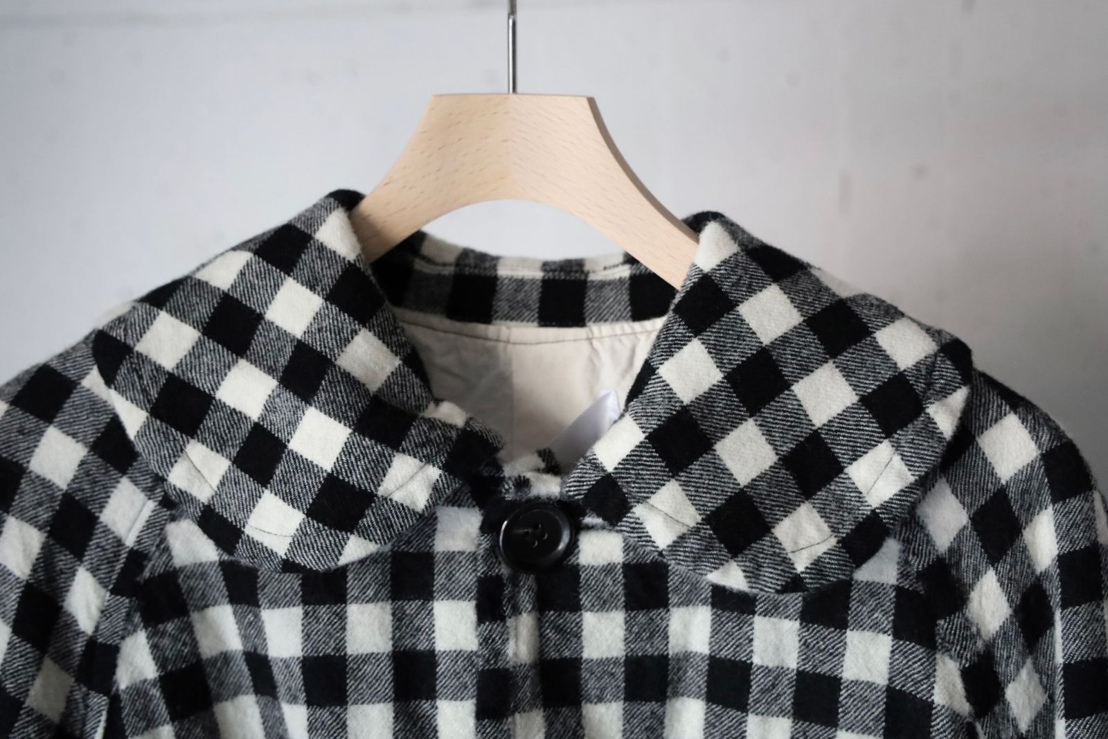 tao 26FW ウールギンガムチェック先染 製品縮絨ジャケット(TR-J021-051-1)BLACK×WHITE☆10月2日(金)発売！