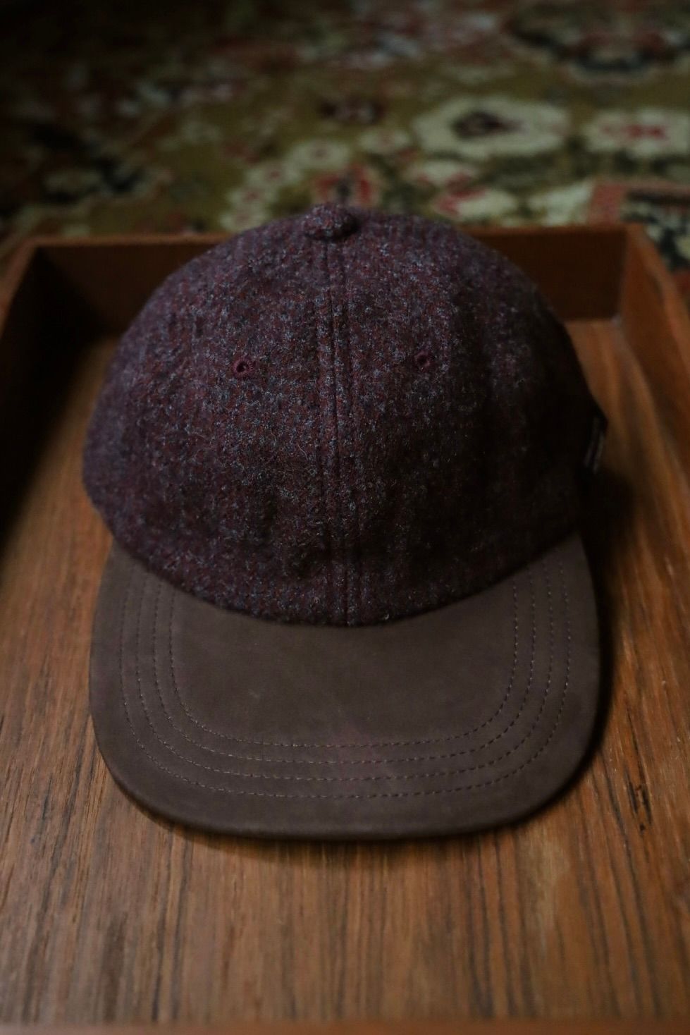 コムデギャルソンオム ウールヘリンボーンキャップ(HR-K601-051-2)BURGUNDY×BROWN☆10月2日(金)発売！