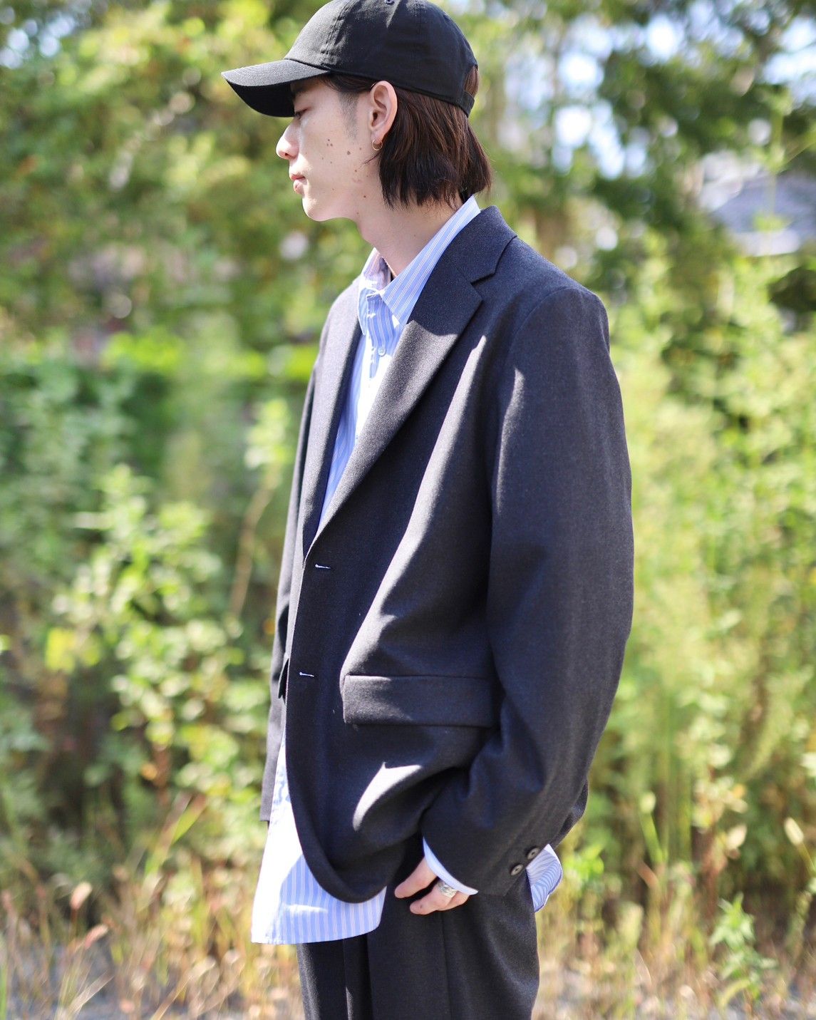 MERINO COLLEGE FLANNEL TAILORED JACKET | ATON