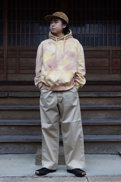 doublet WASTE VEGETABLE DYED HOODIE(22SS28CS209) style. 2022.01.19.