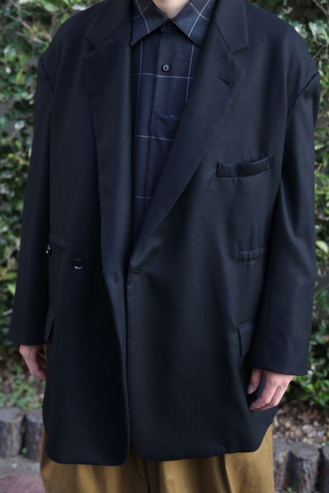 YOKE WOOL FLANNEL 11XL JACKET COAT"BLACK"Style.2020.11.16.