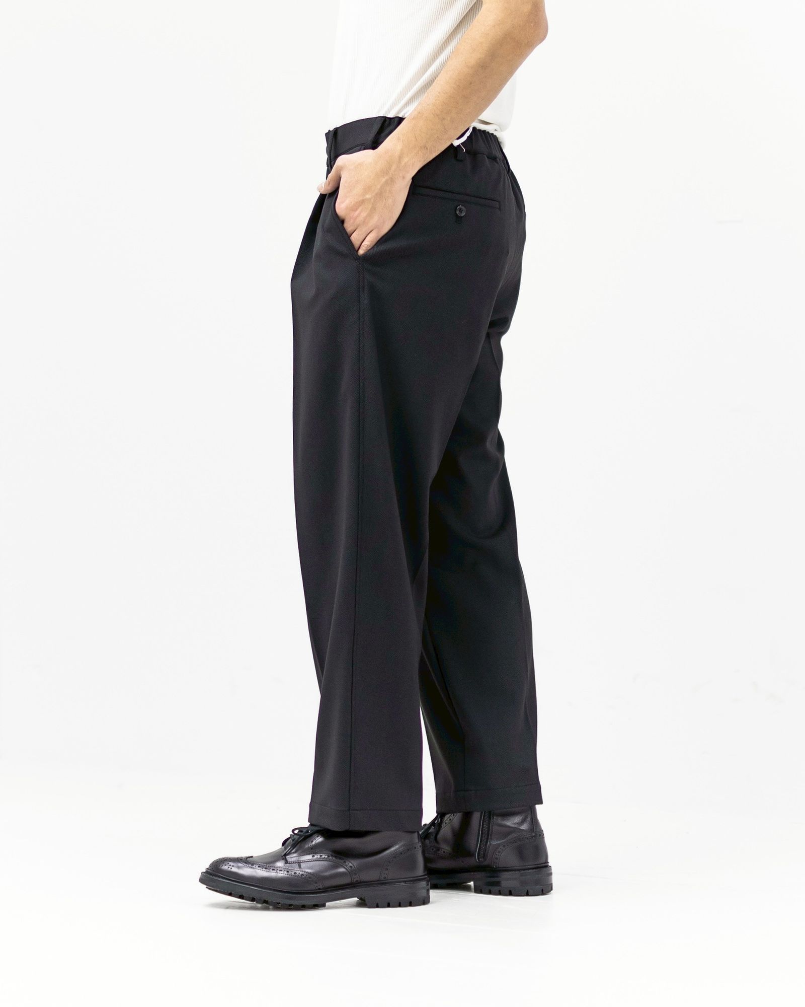 グラフペーパー 25AW SIDOGRAS Melange Ponte Wide Tapered Slacks(GM254-40051)BLACK☆11月29日(土)発売！